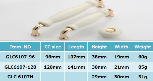 Botones de puerta de cerámica redondos de gabinete, tirones de cerámica