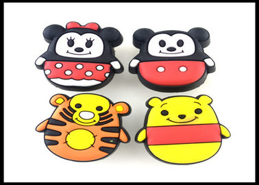 Cute Animals Childrens Wardrobe Door Handles Rubber Yellow Tiger Knobs / Giraffe PVC Furniture Fittings