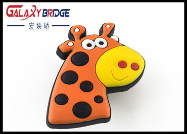 Cute Animals Childrens Wardrobe Door Handles Rubber Yellow Tiger Knobs / Giraffe PVC Furniture Fittings